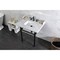 Kingston Brass 30 Carrara Marble Console Sink with Brass Legs, Marble WhiteMatte Black LMS3030MBSQ0 - alternate 2